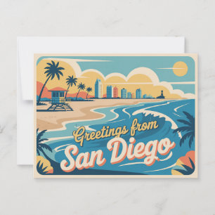 Vintage Postkarte San Diego   Grüße aus
