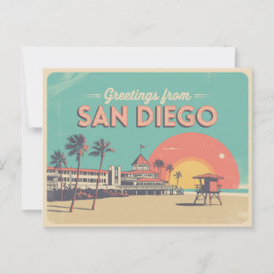 Vintage Postkarte San Diego Grüße aus
