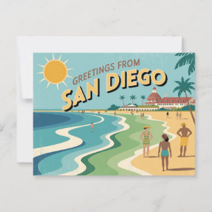 Vintage Postkarte San Diego   Grüße aus