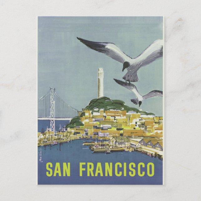 Vintage Postkarte San Francisco (Vorderseite)