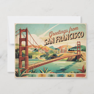 Vintage Postkarte San Francisco | Grüße aus