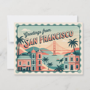 Vintage Postkarte San Francisco   Grüße aus