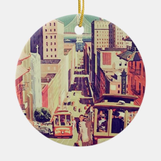 Vintage Postkarte San Francisco Keramikornament (Vorne)