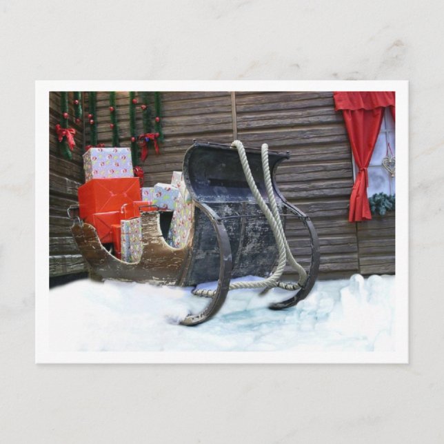 Vintage Postkarte Santa Sleigh (Vorderseite)
