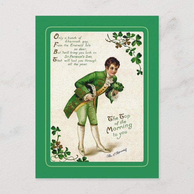 Vintage Postkarte St Patrick's Day (Vorderseite)