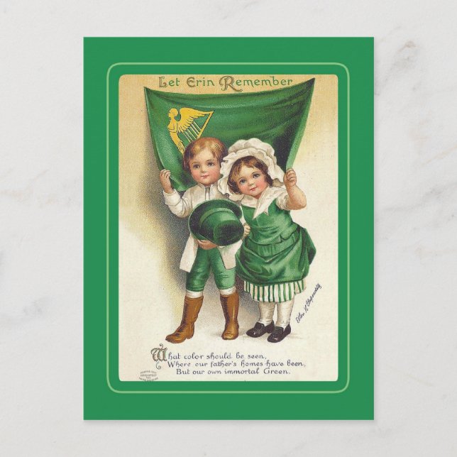 Vintage Postkarte St Patrick's Day (Vorderseite)