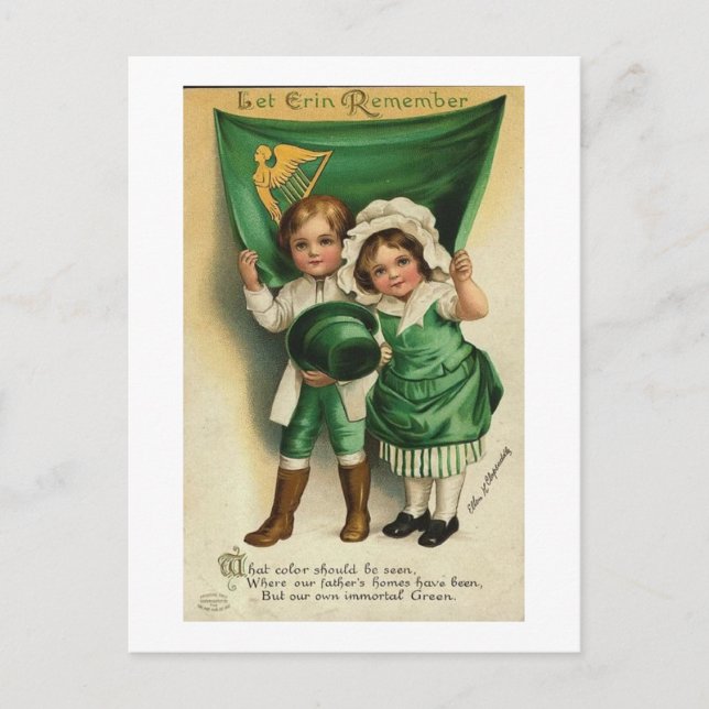 Vintage Postkarte St Patrick's Day (Vorderseite)
