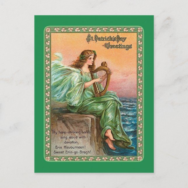 Vintage Postkarte St Patrick's Day (Vorderseite)