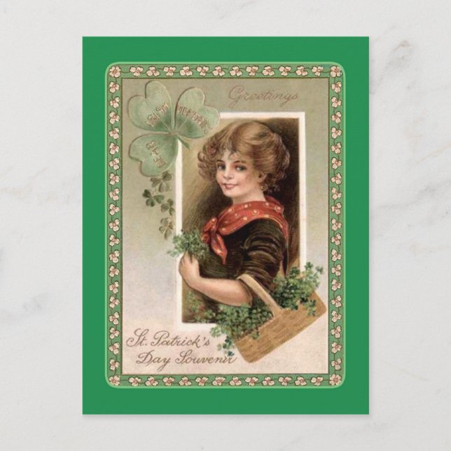 Vintage Postkarte St Patrick's Day (Vorderseite)