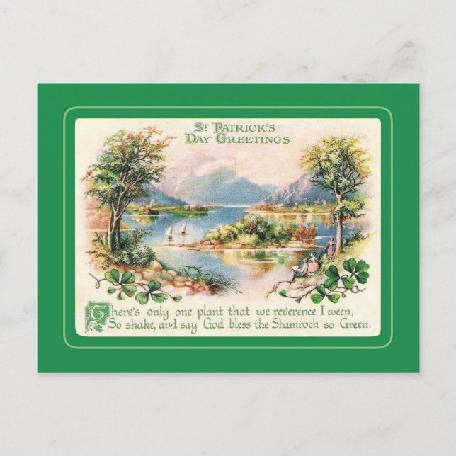 Vintage Postkarte St Patrick's Day (Vorderseite)