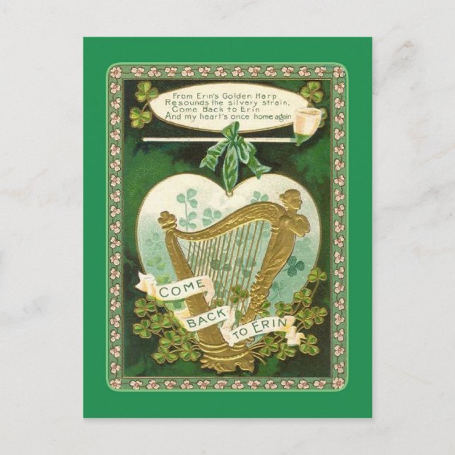 Vintage Postkarte St Patrick's Day (Vorderseite)
