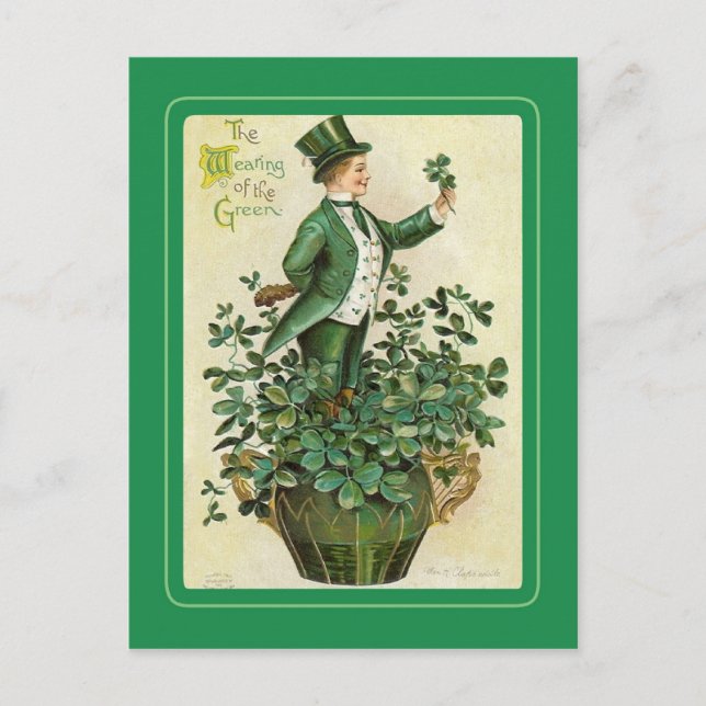 Vintage Postkarte St Patrick's Day (Vorderseite)
