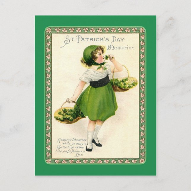Vintage Postkarte St Patrick's Day (Vorderseite)