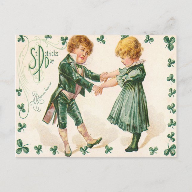 Vintage Postkarte St. Patrick's Day (Vorderseite)