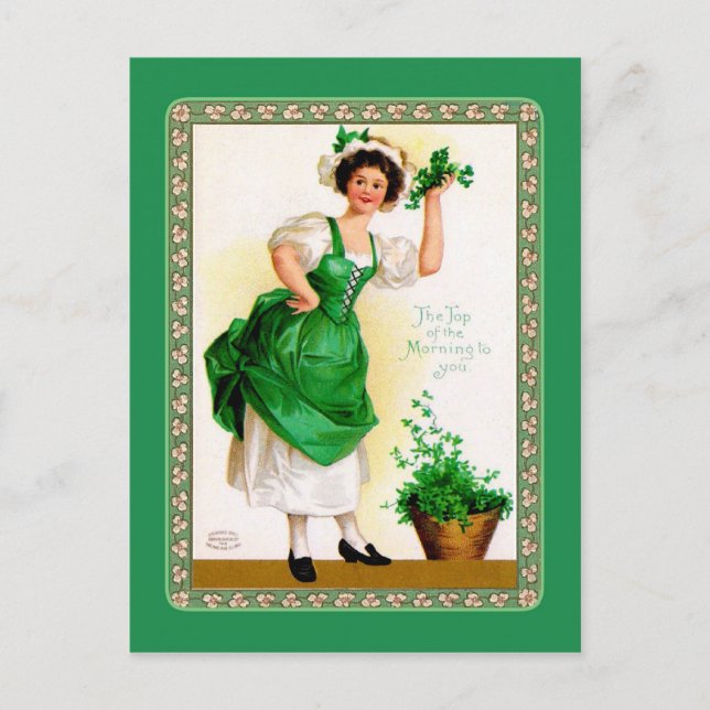 Vintage Postkarte St Patrick's Day (Vorderseite)