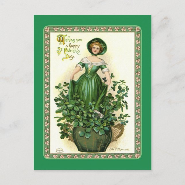 Vintage Postkarte St Patrick's Day (Vorderseite)