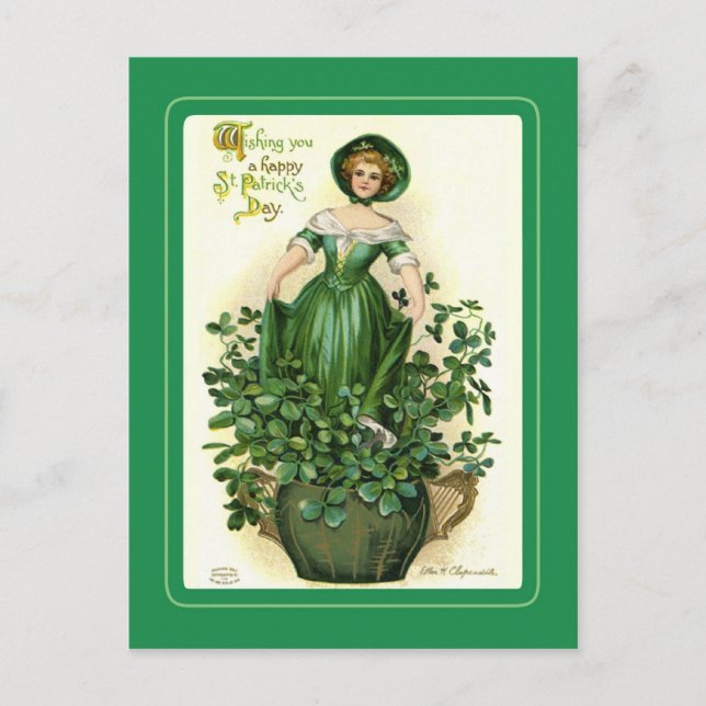Vintage Postkarte St Patrick's Day (Vorderseite)