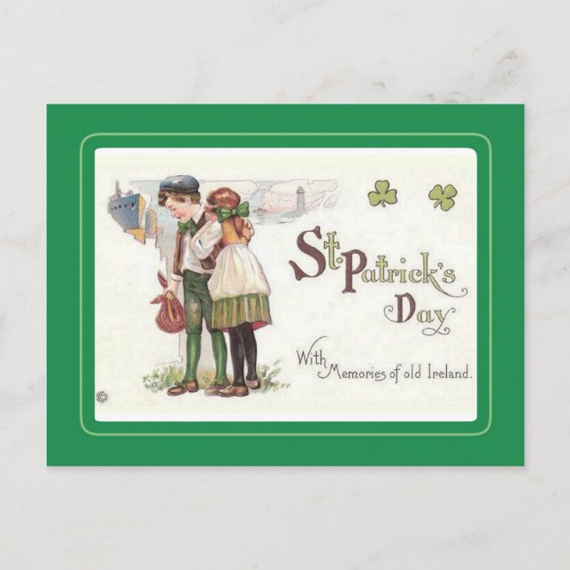Vintage Postkarte St Patrick's Day (Vorderseite)