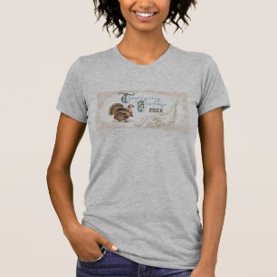 Vintage-Postkarte Thanksgiving Truthahn T-Shirt