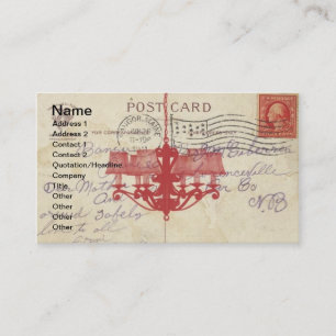 Vintage Postkarte und Lüster Visitenkarte