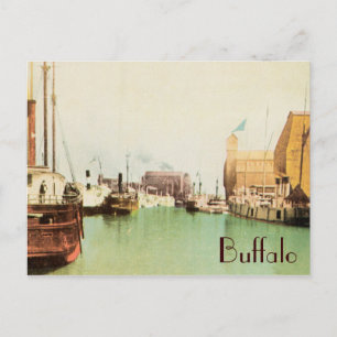 Vintage Postkarte vom Buffalo Hafen