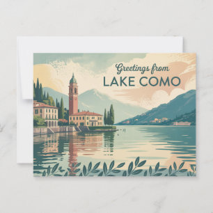 Vintage-Postkarte vom Comer See   Grüße aus Postkarte
