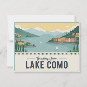 Vintage-Postkarte vom Comer See Grüße aus Postkarte