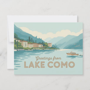 Vintage-Postkarte vom Comer See Grüße aus Postkarte