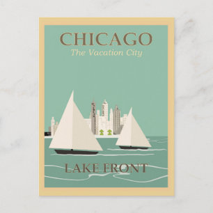 Vintage Postkarte von Chicago