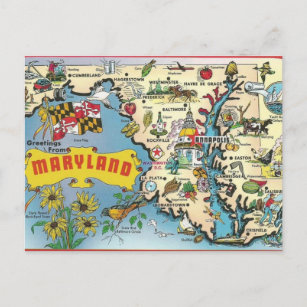 Vintage Postkarte von Maryland