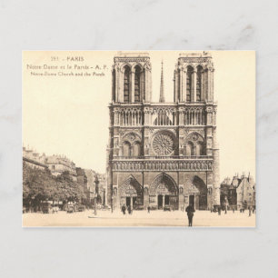 Vintage Postkarte von Notre Dame in Paris
