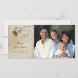 Vintage-Postkarten-Illustration Thanksgiving-Fotos Feiertagskarte