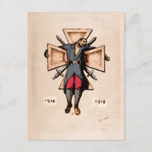 Vintage-Postkarten mit Antikriegsbild eines franzö Postkarte