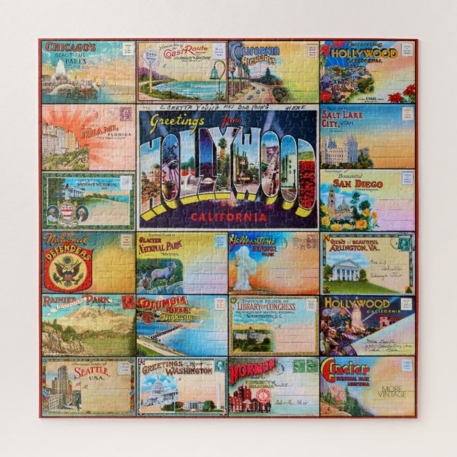 VINTAGE POSTKARTEN-THEMA  PUZZLE (Vertikal)