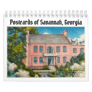 Vintage Postkarten von Savannah Georgia Kalender