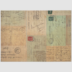 Vintage Postkartenabholung Seidenpapier