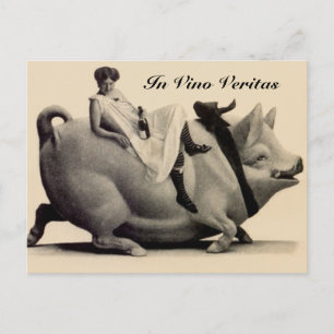 Vintage Postkartenfirma Wein & Schwein in Vino Ver Postkarte