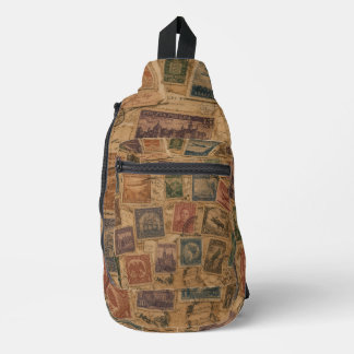 Vintage-Postwertzeichen philatelische Ephemera Crossbody Bag