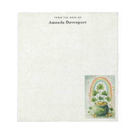 Vintage Pot of Gold and Rainbow Notizblock