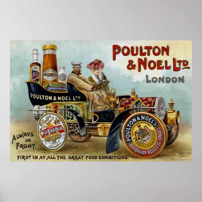 Vintage Poulton- und Weihnachten-Werbung Poster (Vorne)