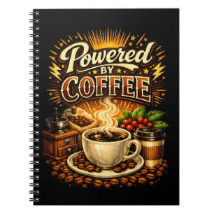 Vintage Powered by Coffee – Retro-Caffee-Liebhaber Notizblock