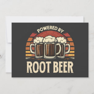 Vintage Powered By Root Beer Lustiges Trinken Einladung