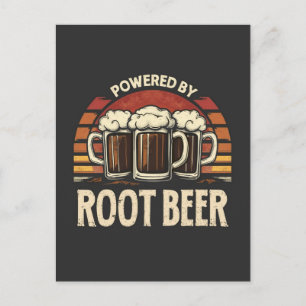 Vintage Powered By Root Beer Lustiges Trinken Feiertagspostkarte