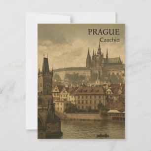 Vintage Prag Erinnerungen  Europäische Reise Postk Postkarte