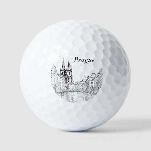 Vintage Prager Keramik Tile Golfball (Vorderseite)