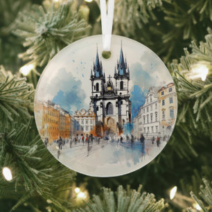 Vintage Prager Keramik Tile Ornament Aus Glas