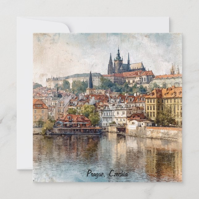 Vintage Prague Czechia City Painting  (Vorderseite)