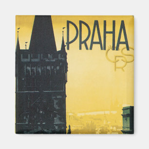 Vintage Praha Plakat Magnet