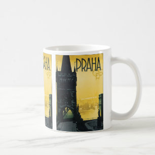 Vintage Praha Plakat Tasse