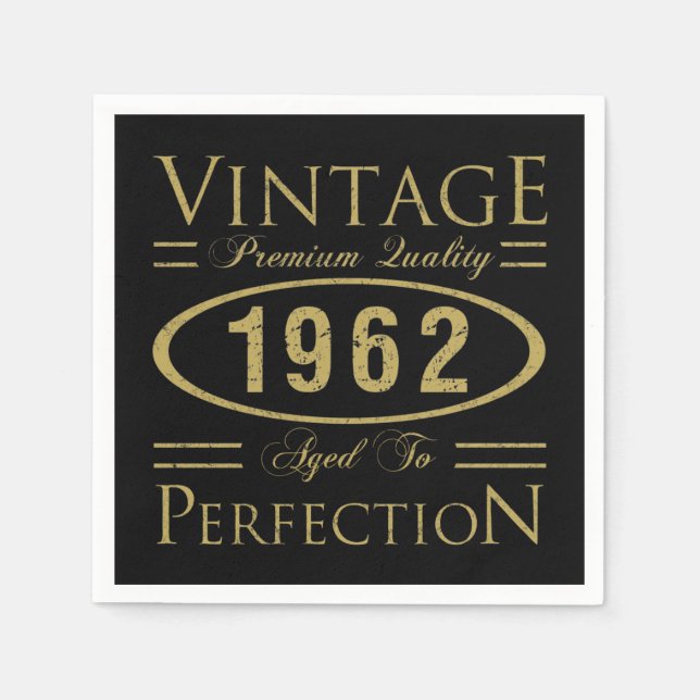 Vintage Prämie 1962 60. Geburtstag Serviette (Vorderseite)